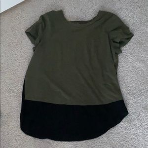 Express green and black blouse